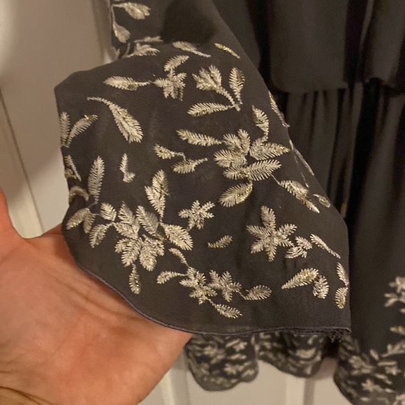 White House Black Market: Graphite in color with silver floral appliqué. - Picture 2 of 6